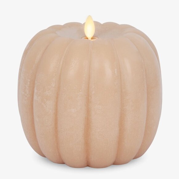 Beautiful Luminara Tall Pumpkin Figural LED Candle in the shade Irish Cream - Picture 3 of 5